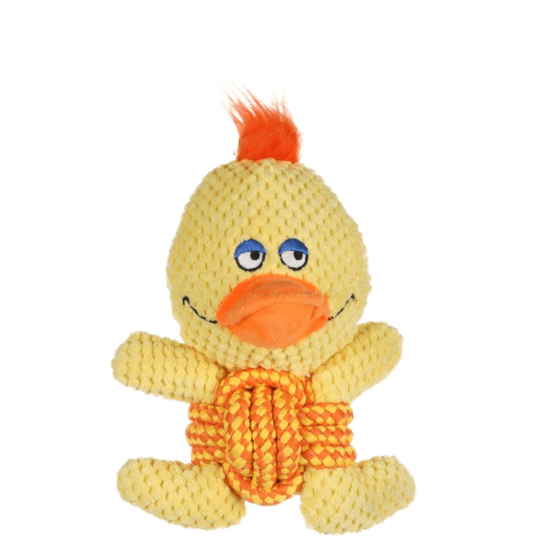 Flamingo farmi duck with a rope - a plush toy for a dog