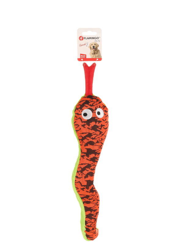 Flamingo Snake - a plush toy with a pipe for a dog