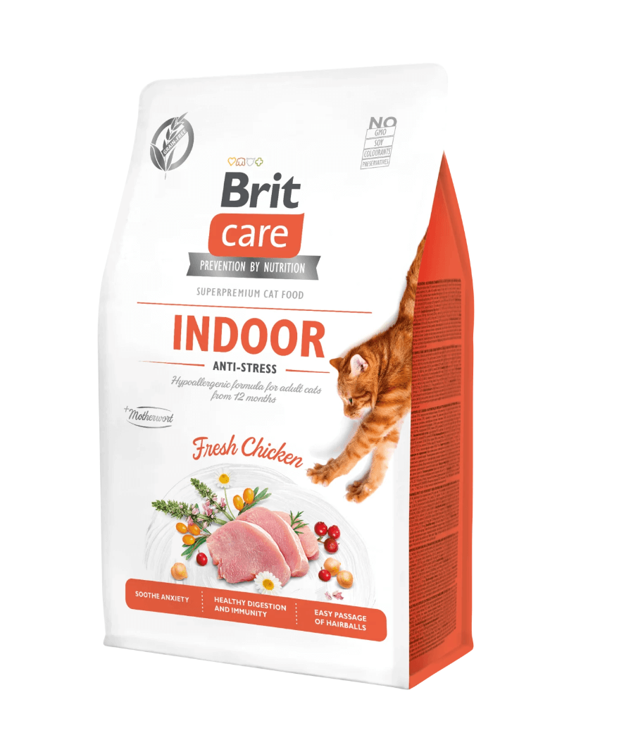 Brit Care Cat Indoor Anti-Stress-chicken, food without cereals for a cat