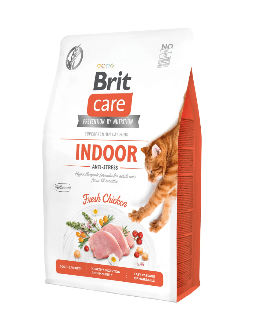 Brit Care Cat Indoor Anti-Stress-chicken, food without cereals for a cat