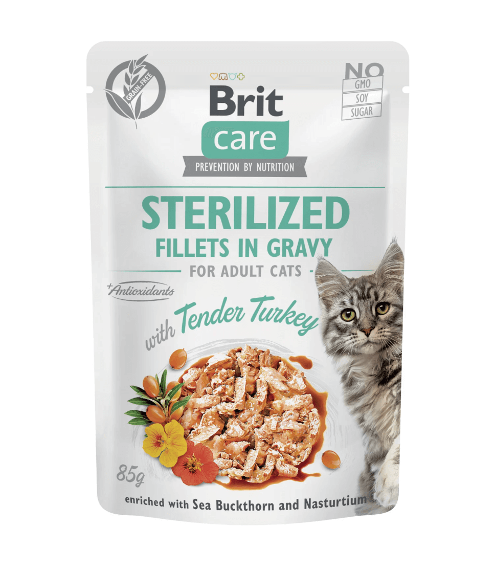Brit Care sterilized turkey in 85g sauce - wet cat food