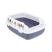 Delio cat litter box, tall, 50 cm, gray/white