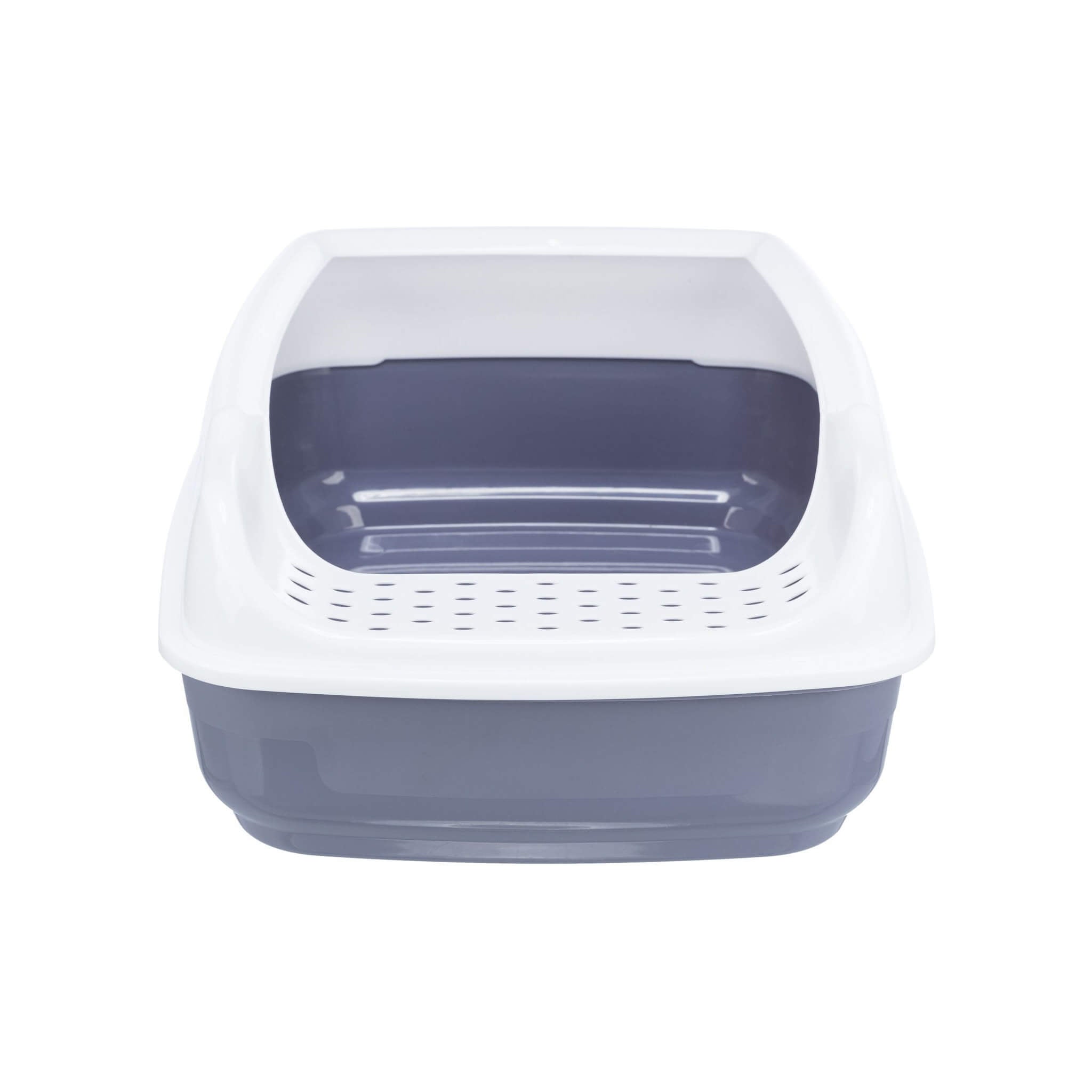 Delio cat litter box, tall, 50 cm, gray/white