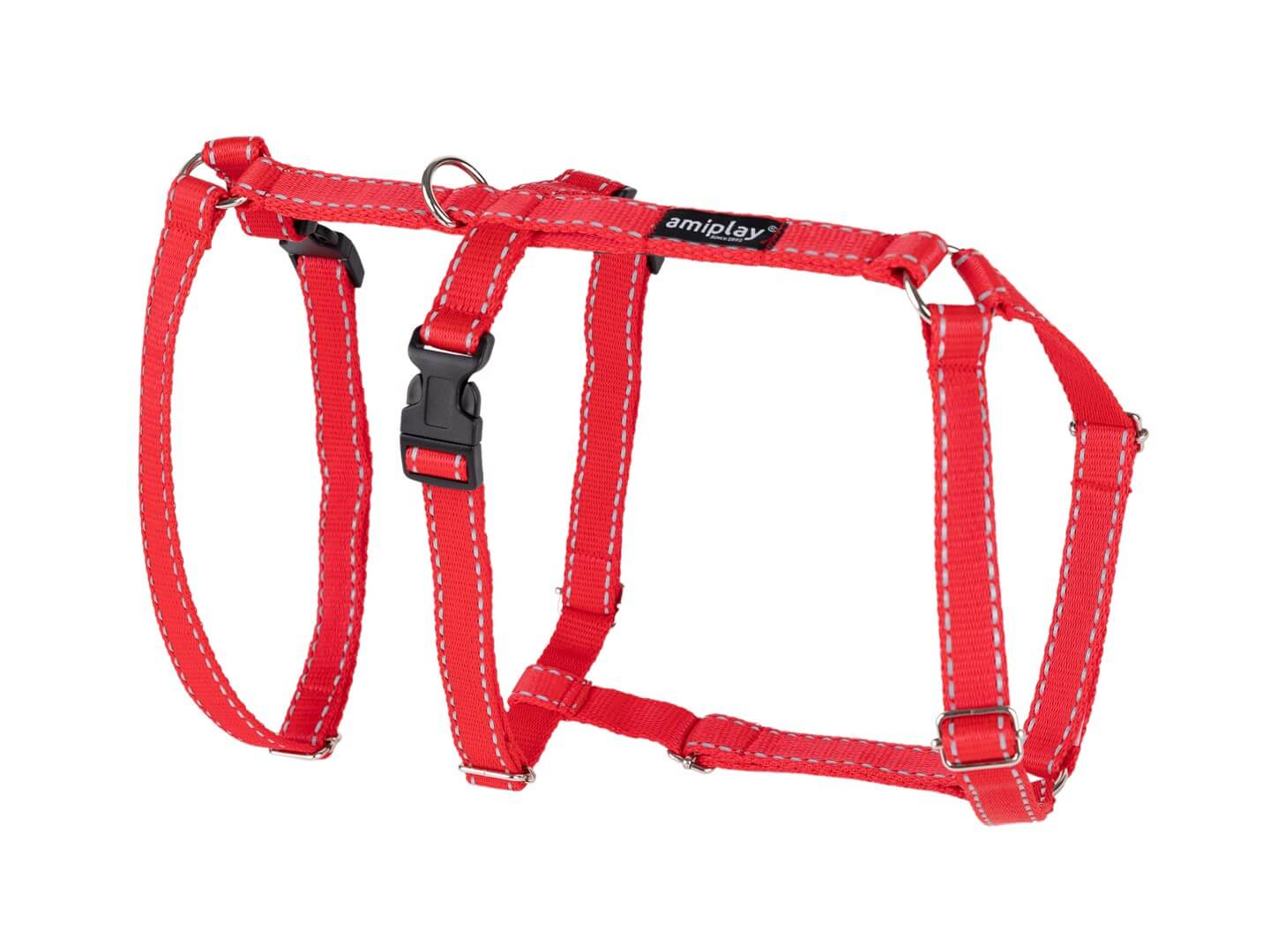 Safety reflective dog braces red - adjustable sizes