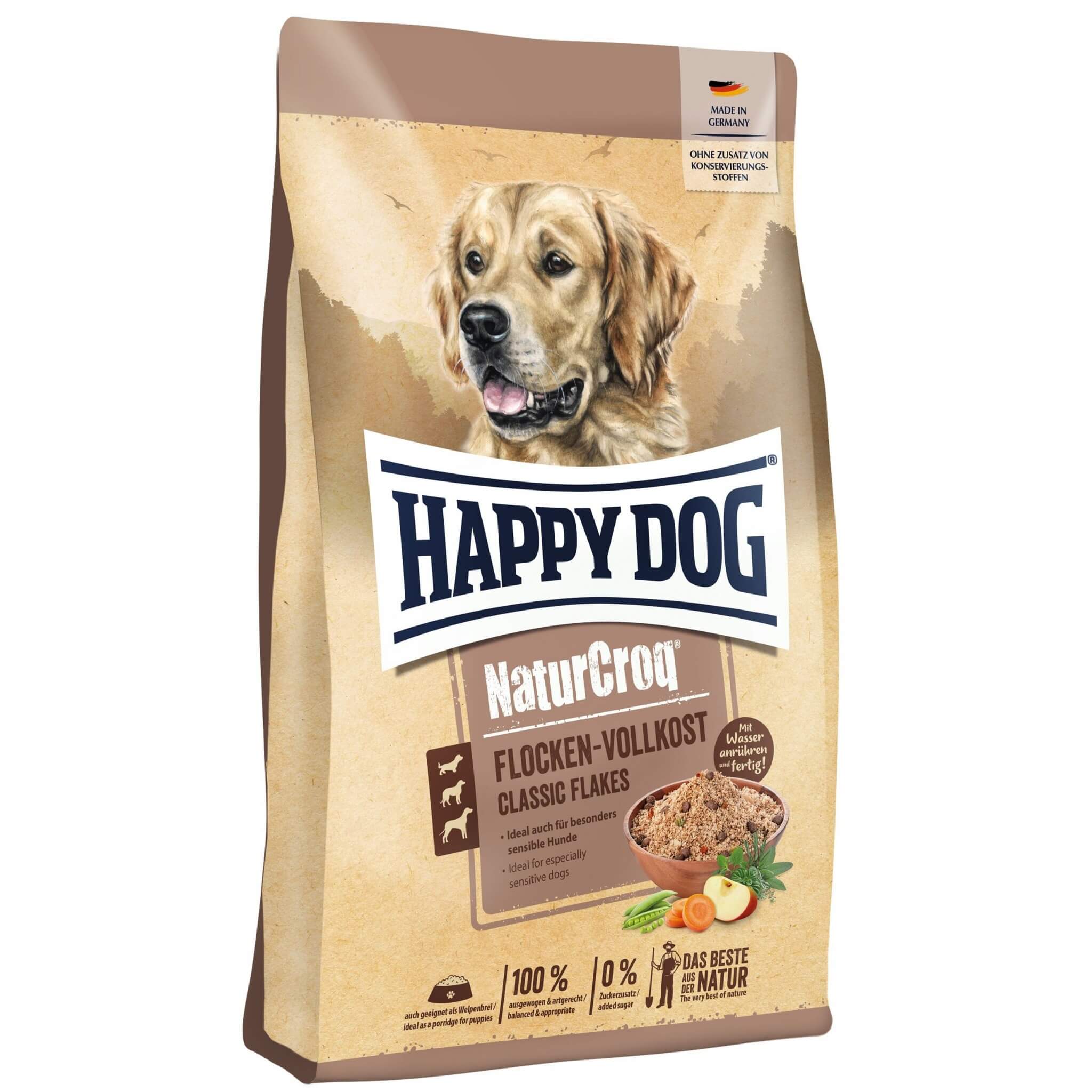Happy Dog Flocken Vollkost – flakes for dogs and puppies 10kg