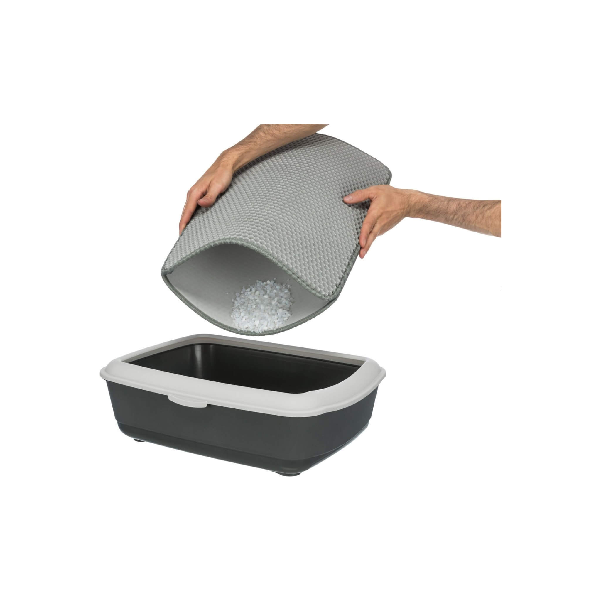 Litter tray mat with sieve EVA 58×75 cm gray