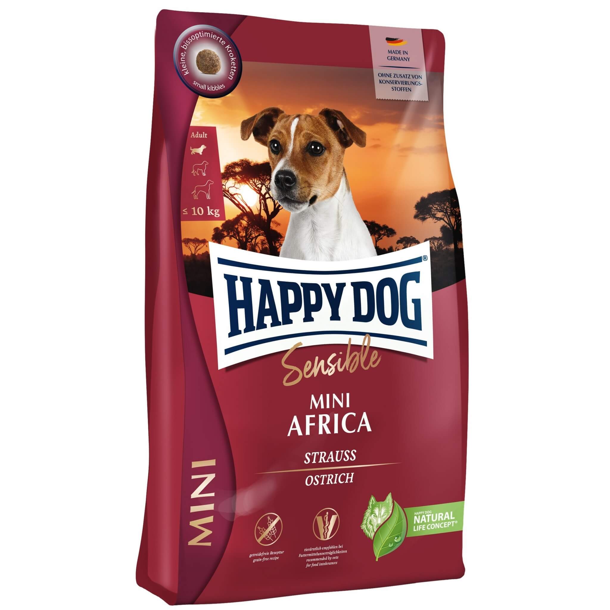 Happy Dog Mini Africa - grain-free food with ostrich