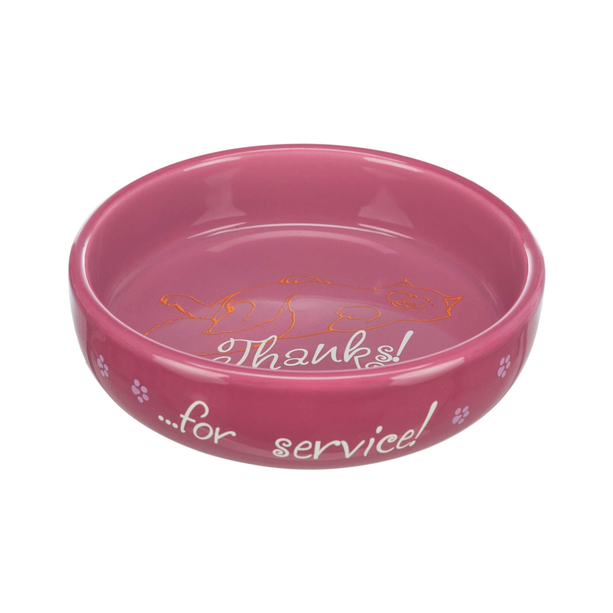 Ceramic cat bowl, pink, 0.3 l/15 cm