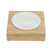 White ceramic bowl on stand 0.25 l - bamboo
