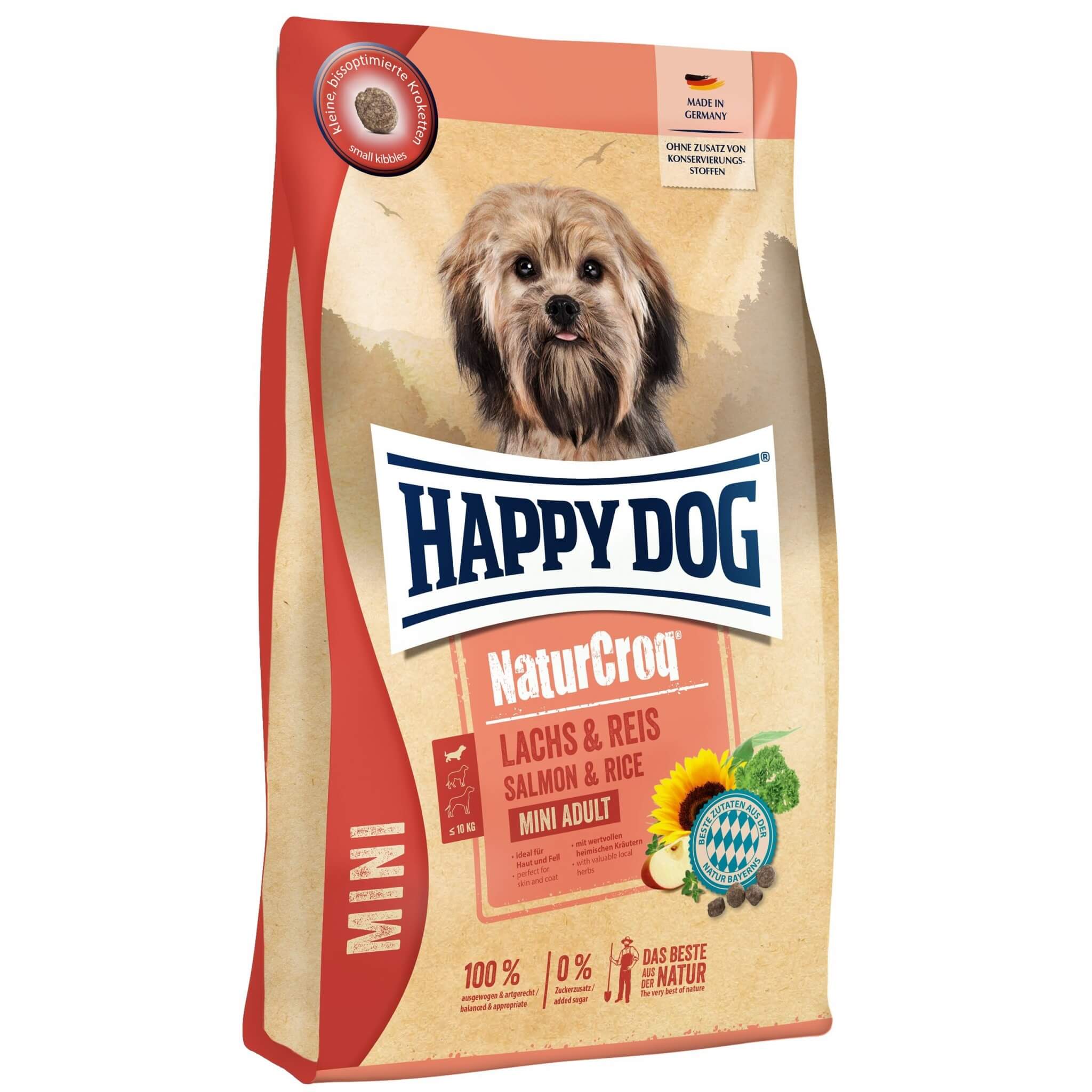 Happy Dog NaturCroq Mini Lachs &amp; Reis - Salmon and Rice for Small Dogs