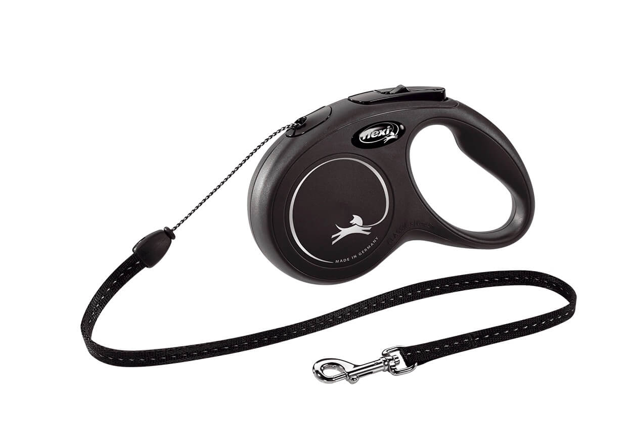 FLEXI New Classic black automatic leash 8m