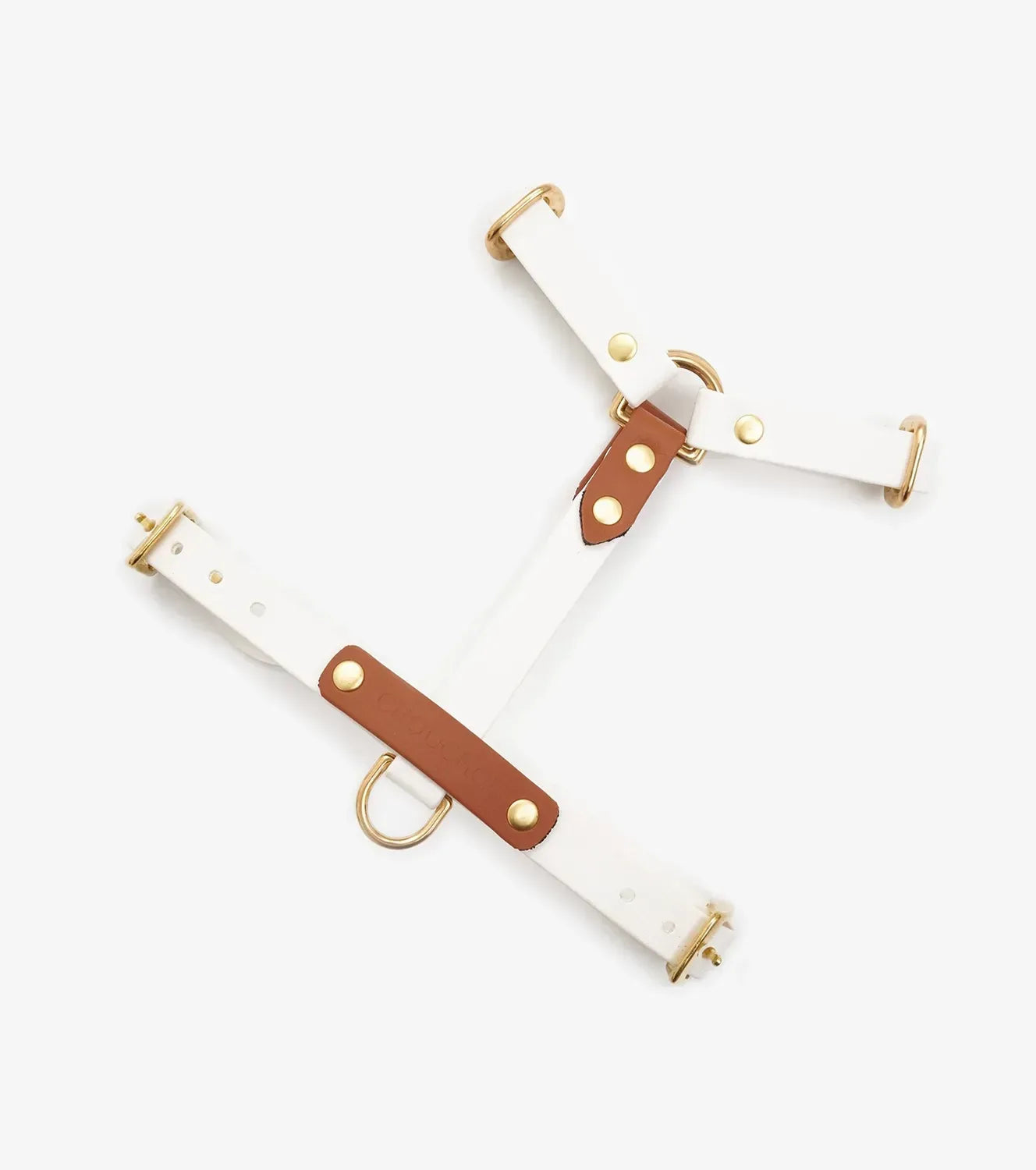 Dog harness "BioThane" guard - in white and light brown