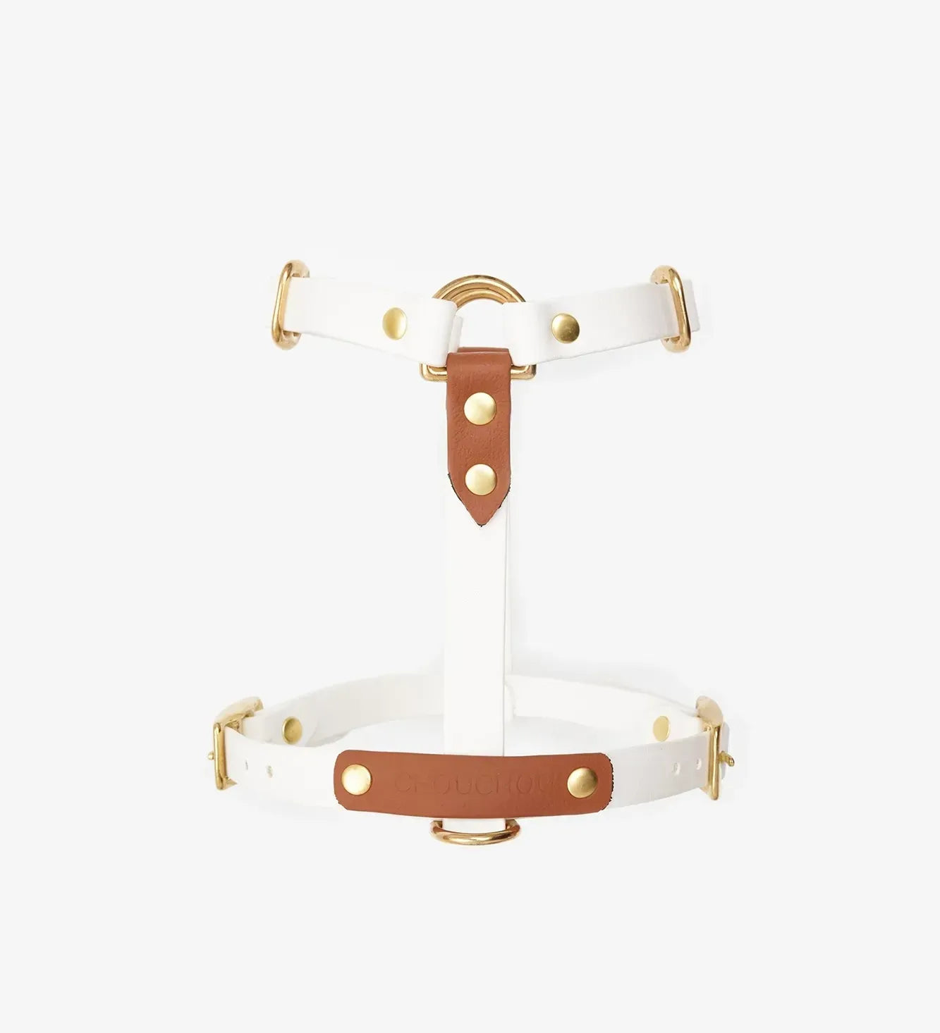 Dog harness "BioThane" guard - in white and light brown
