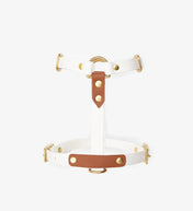 Dog harness "BioThane" guard - in white and light brown