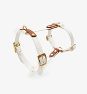 Dog harness "BioThane" guard - in white and light brown