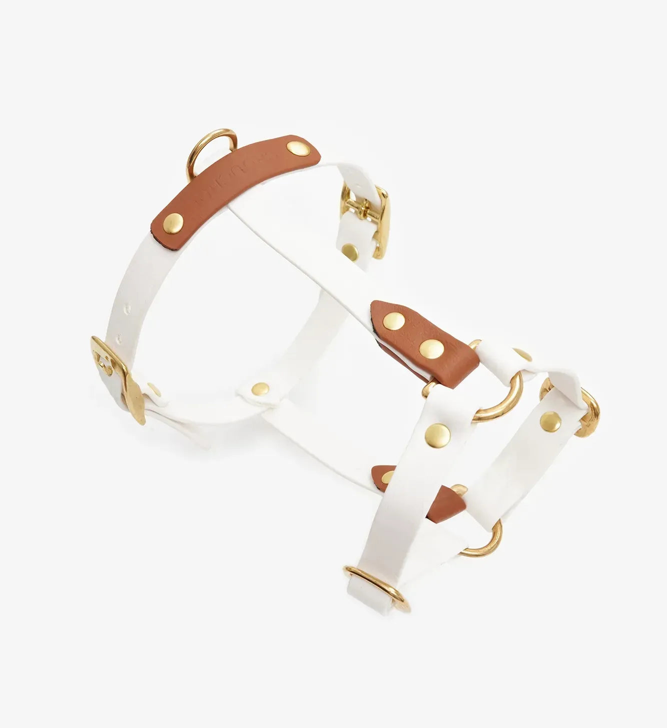 Dog harness "BioThane" guard - in white and light brown