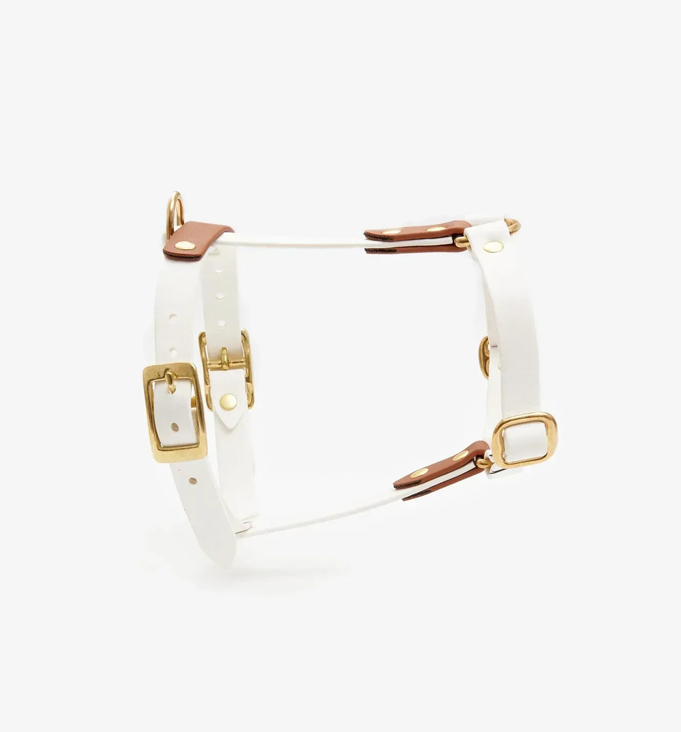 Dog harness "BioThane" guard - in white and light brown