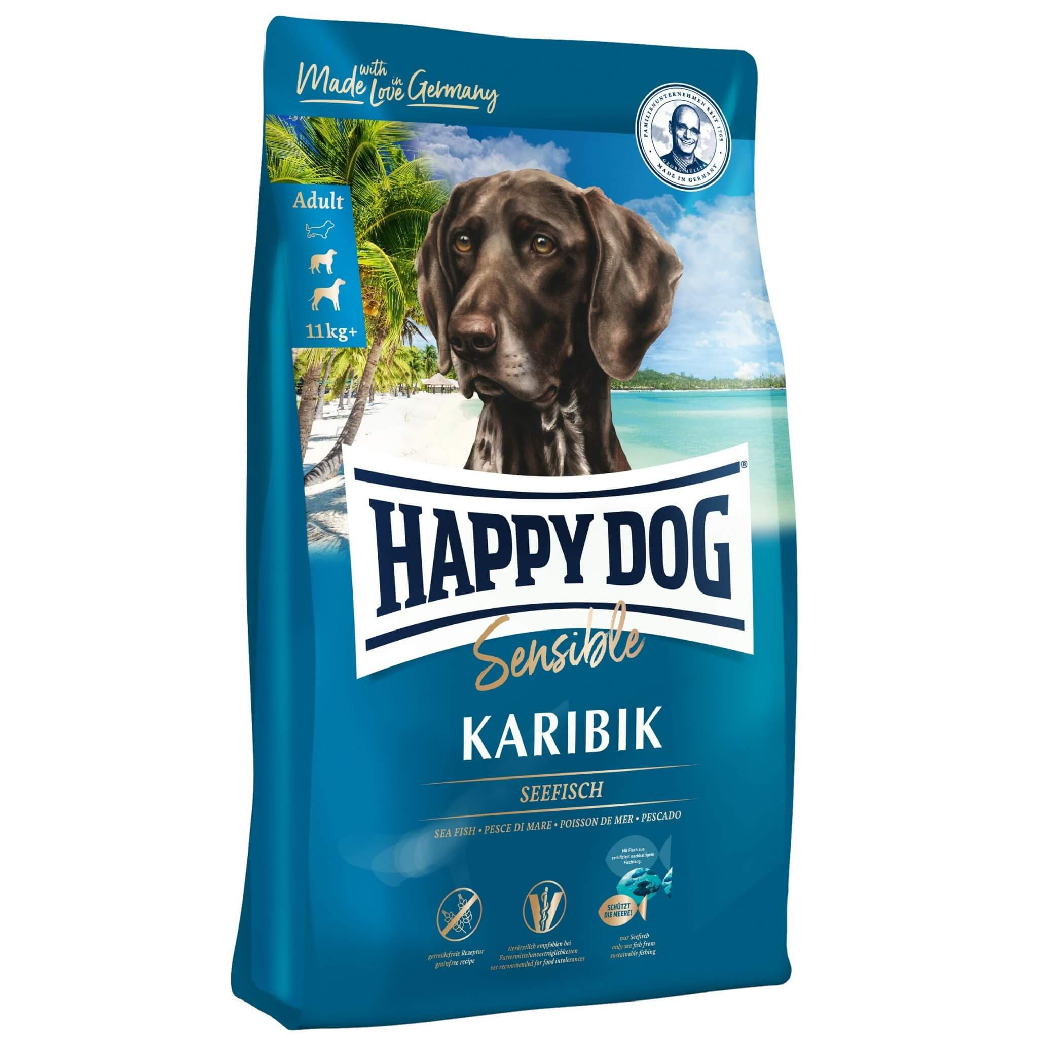 Happy Dog Karibik – grain-free with sea fish 11kg